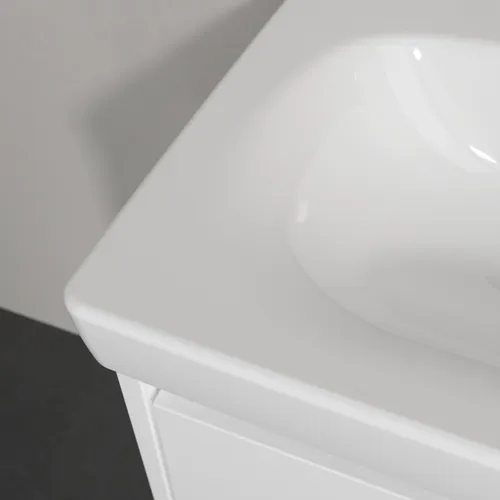 Obrázek VILLEROY BOCH Skyla Washbasin, 445 x 550 x 150 mm, White Alpin CeramicPlus, with overflow #5A5155R1