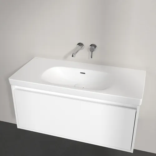 Bild von VILLEROY BOCH Skyla Schrankwaschtisch, 1000 x 460 x 160 mm, Stone White CeramicPlus, mit Überlauf #5A51A6RW