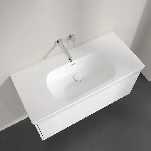 Bild von VILLEROY BOCH Skyla Schrankwaschtisch, 1000 x 460 x 160 mm, Stone White CeramicPlus, mit Überlauf #5A51A6RW