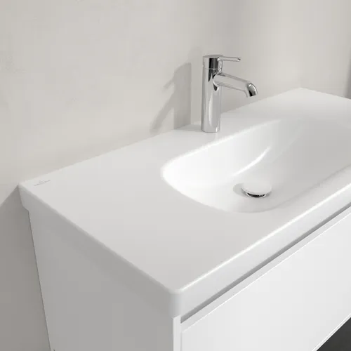 Picture of VILLEROY BOCH Skyla Vanity washbasin, 1000 x 460 x 160 mm, Stone White CeramicPlus, without overflow #5A51A2RW