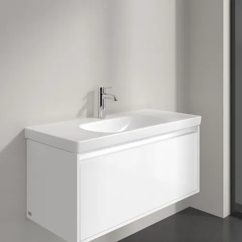 Picture of VILLEROY BOCH Skyla Vanity washbasin, 1000 x 460 x 160 mm, Stone White CeramicPlus, without overflow #5A51A2RW