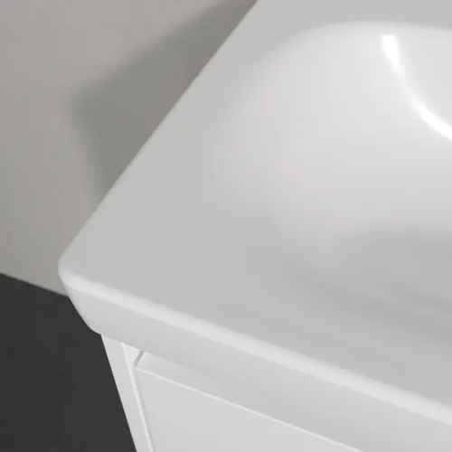 Picture of VILLEROY BOCH Skyla Washbasin, 600 x 460 x 163 mm, Stone White CeramicPlus, with overflow #5A5160RW