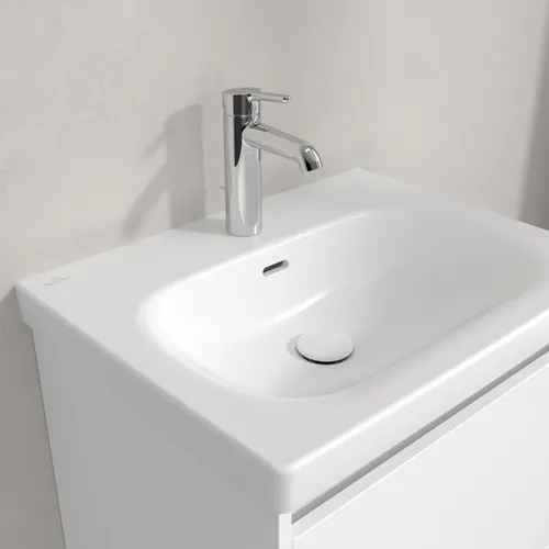 Picture of VILLEROY BOCH Skyla Washbasin, 600 x 460 x 163 mm, Stone White CeramicPlus, with overflow #5A5160RW