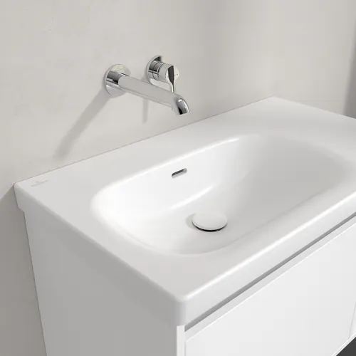 Obrázek VILLEROY BOCH Skyla Vanity washbasin, 800 x 460 x 160 mm, Stone White CeramicPlus, with overflow #5A52L3RW