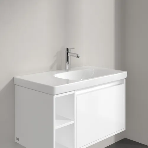 Picture of VILLEROY BOCH Skyla Vanity washbasin, 800 x 460 x 160 mm, White Alpin CeramicPlus, without overflow #5A52R2R1