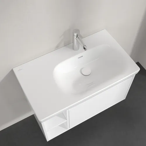 Picture of VILLEROY BOCH Skyla Vanity washbasin, 800 x 460 x 160 mm, White Alpin CeramicPlus, with overflow #5A52R1R1