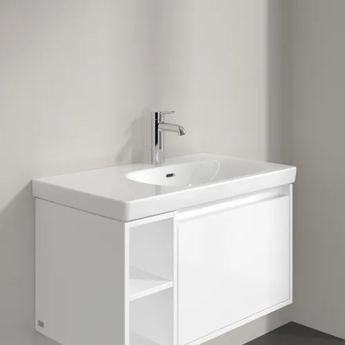 Picture of VILLEROY BOCH Skyla Vanity washbasin, 800 x 460 x 160 mm, White Alpin CeramicPlus, with overflow #5A52R1R1