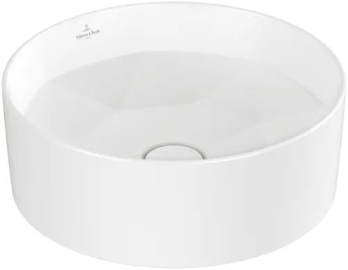 Bild von VILLEROY BOCH Octagon Aufsatzwaschbecken, 418 x 418 x 150 mm, Stone White CeramicPlus, ohne Überlauf #5A5640RW