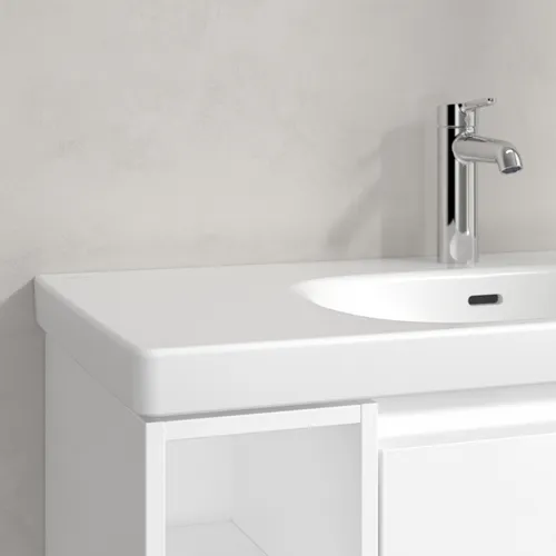 Picture of VILLEROY BOCH Skyla Vanity washbasin, 800 x 460 x 160 mm, Stone White CeramicPlus, with overflow #5A52R1RW