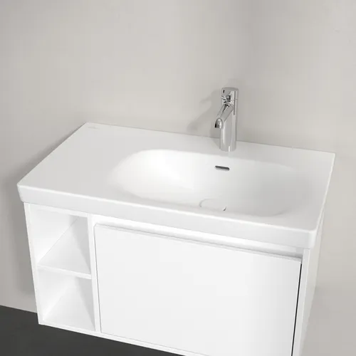 Picture of VILLEROY BOCH Skyla Vanity washbasin, 800 x 460 x 160 mm, Stone White CeramicPlus, with overflow #5A52R1RW