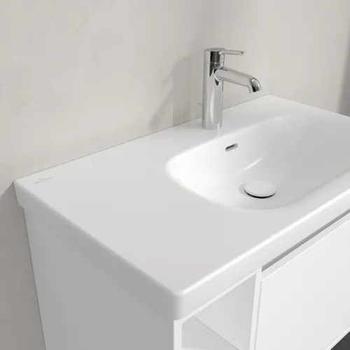 Picture of VILLEROY BOCH Skyla Vanity washbasin, 800 x 460 x 160 mm, Stone White CeramicPlus, with overflow #5A52R1RW
