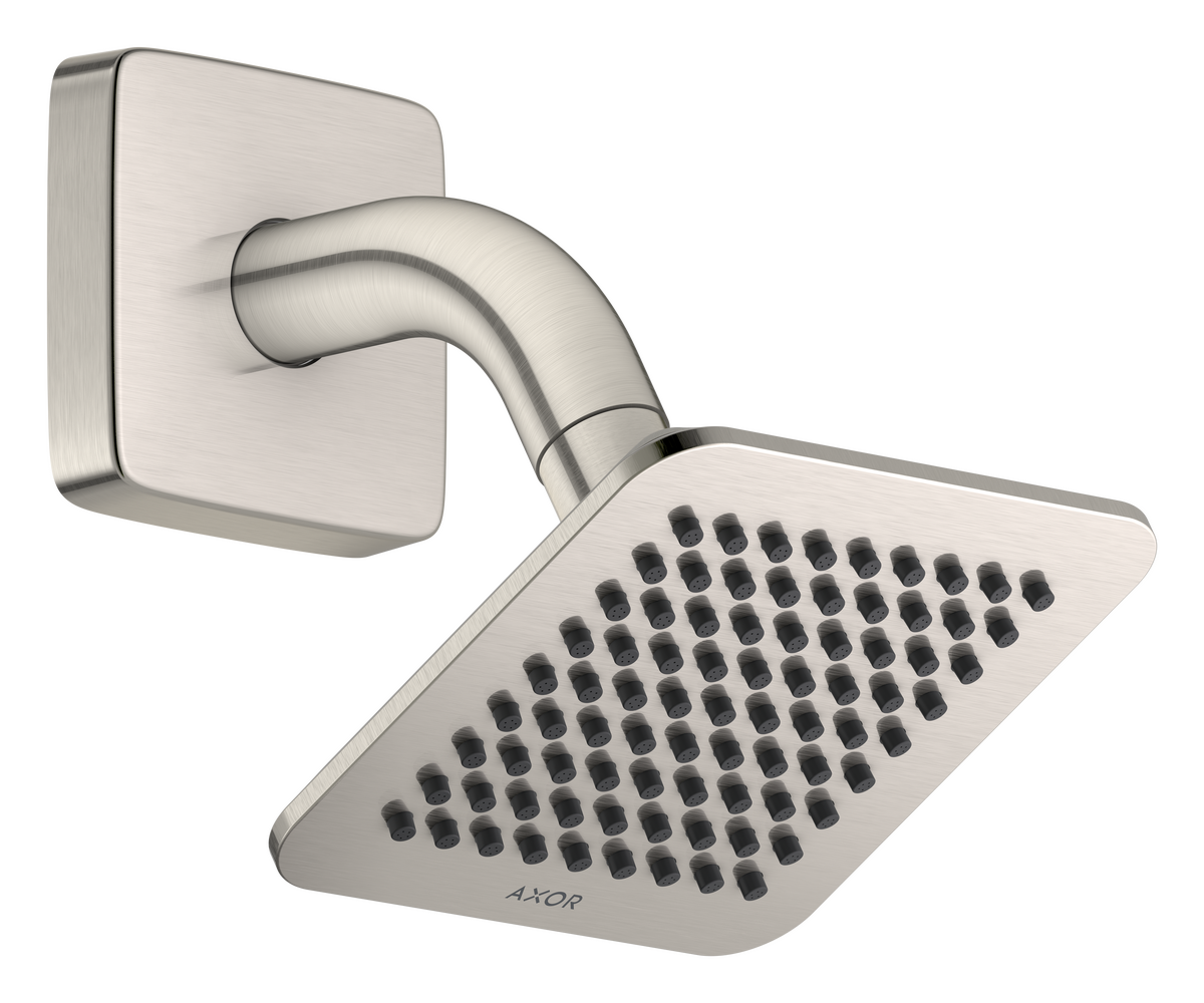 Bild von HANSGROHE AXOR Citterio C Kopfbrause 120/120 1jet EcoSmart mit Brausearm #28810800 - Edelstahl Optic