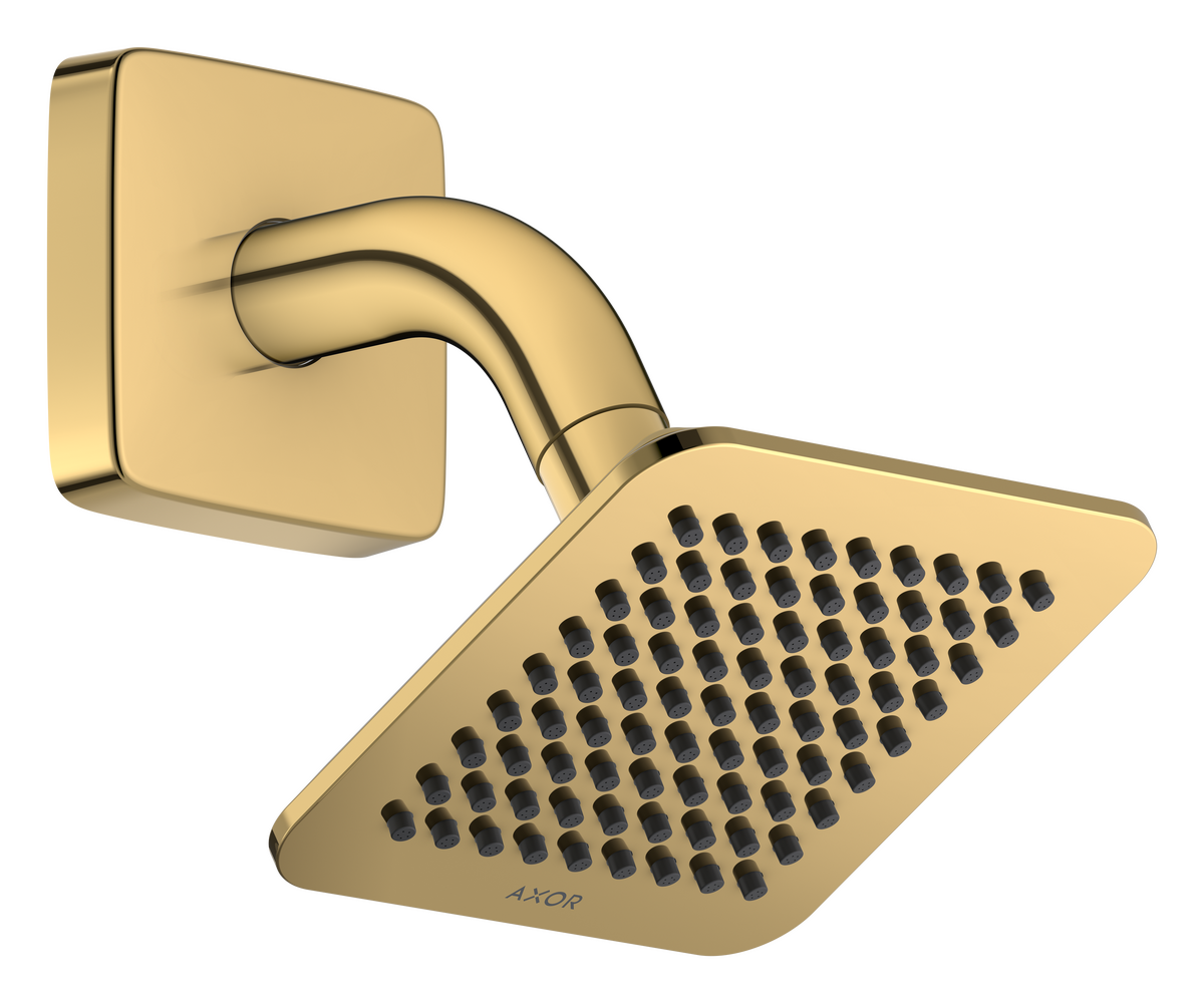 Bild von HANSGROHE AXOR Citterio C Kopfbrause 120/120 1jet EcoSmart mit Brausearm #28810990 - Polished Gold Optic