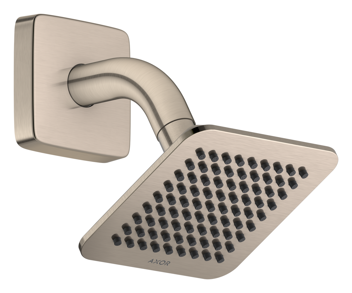 Bild von HANSGROHE AXOR Citterio C Kopfbrause 120/120 1jet EcoSmart mit Brausearm #28810820 - Brushed Nickel
