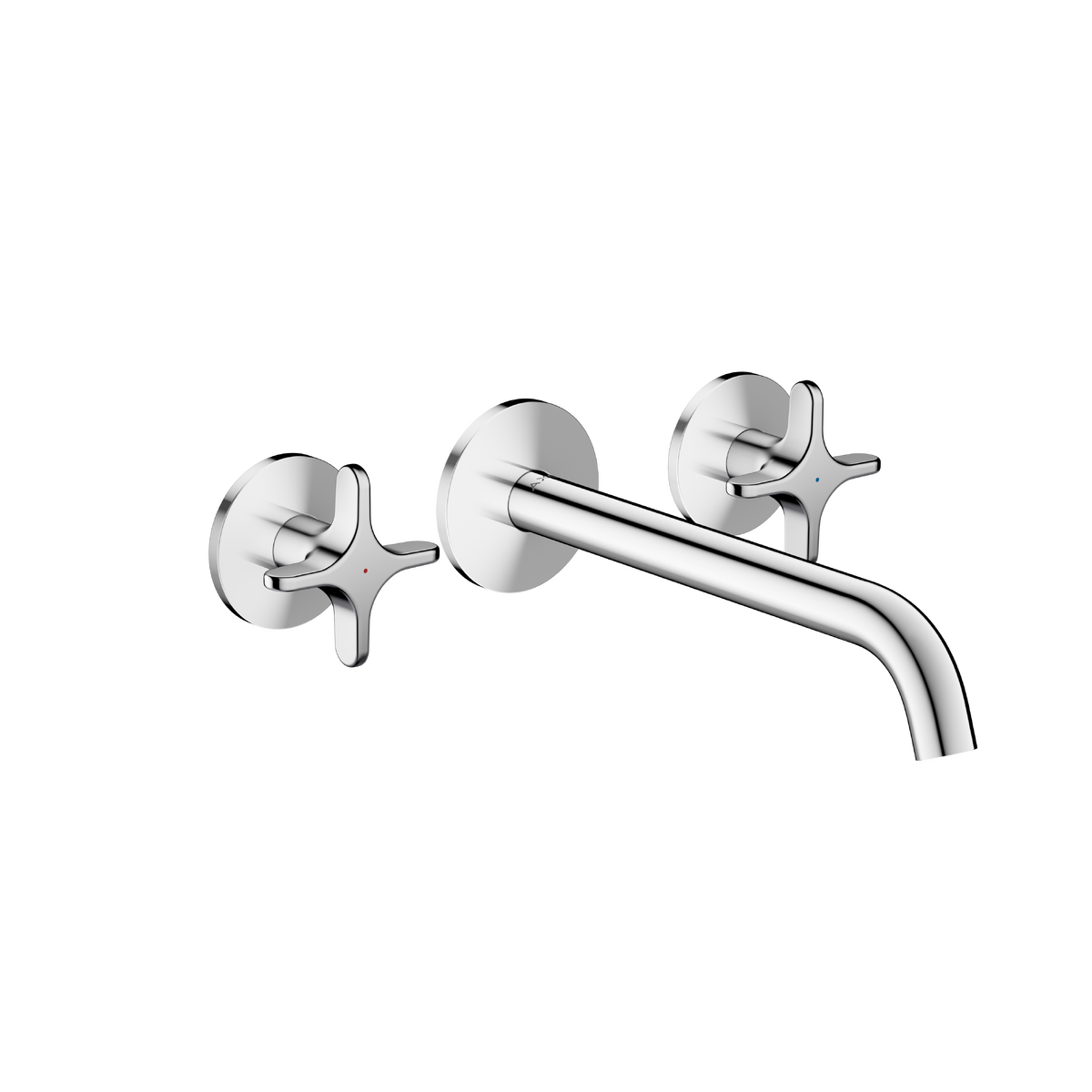 Bild von HANSGROHE AXOR One 3-Loch Waschtischarmatur Unterputz für Wandmontage mit Auslauf 220 mm und Kreuzgriffen #48140000 - Chrom