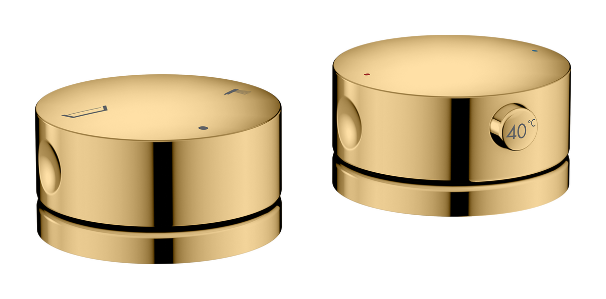 Obrázek HANSGROHE AXOR One 2-otvorová vanová okrajová baterie s termostatem #48470990 - Polished Gold Optic