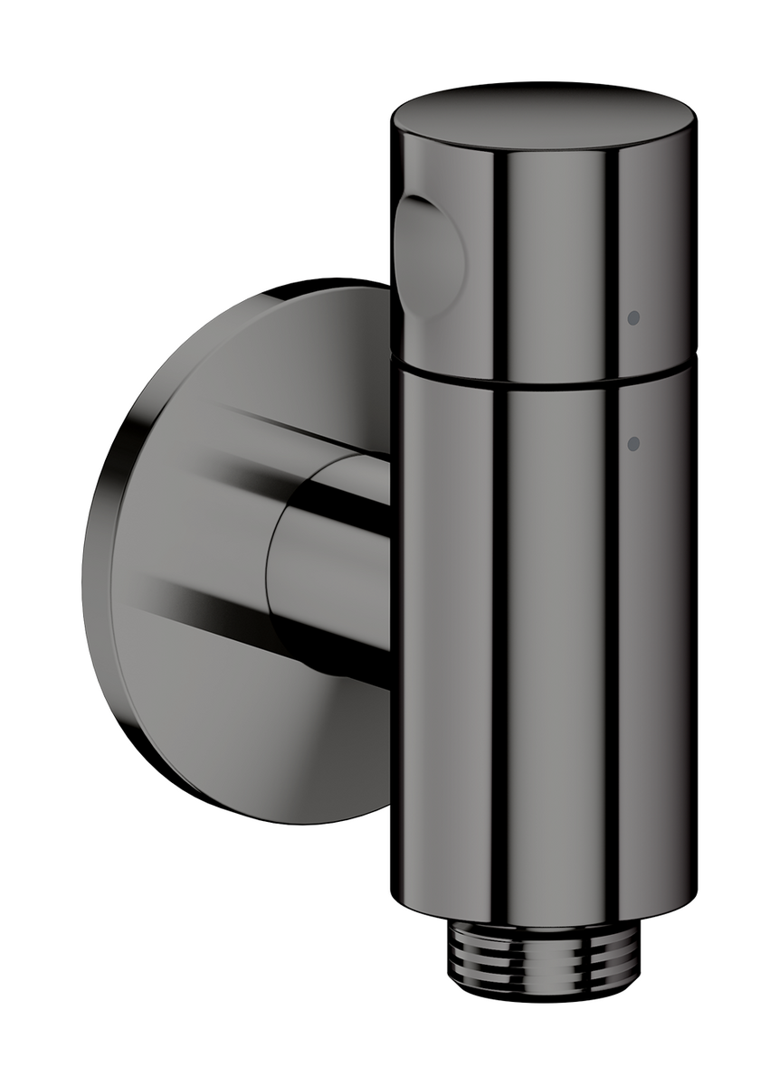 Picture of HANSGROHE AXOR One Wall outlet stop with shut-off valve #48781330 - Polished Black Chrome