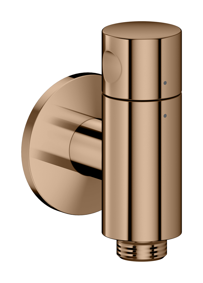 Picture of HANSGROHE AXOR One Wall outlet stop with shut-off valve #48781300 - Polished Red Gold