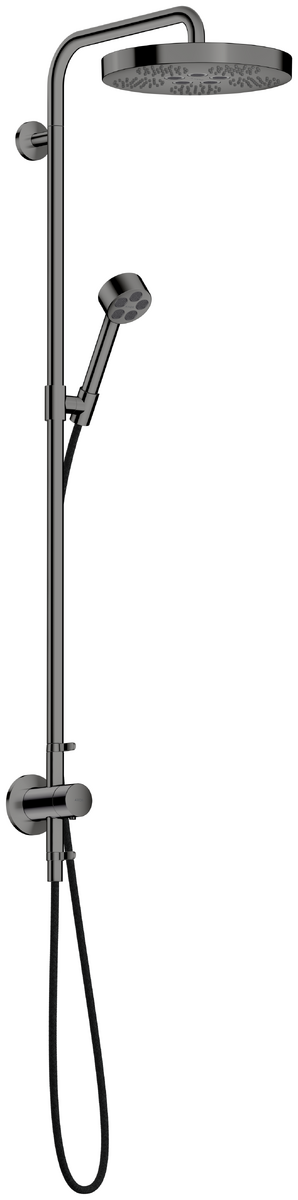 Bild von HANSGROHE AXOR One Showerpipe mit Thermostat und Kopfbrause 280 1jet Unterputz #48796330 - Polished Black Chrome