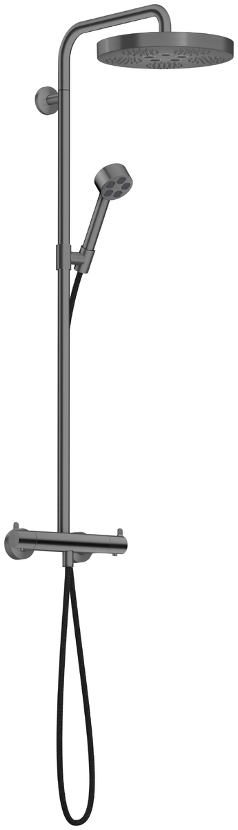 Bild von HANSGROHE AXOR One Showerpipe mit Thermostat und Kopfbrause 280 1jet #48794340 - Brushed Black Chrome