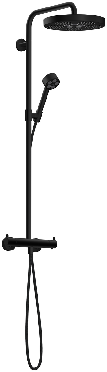 Bild von HANSGROHE AXOR One Showerpipe mit Thermostat und Kopfbrause 280 1jet #48794670 - Mattschwarz