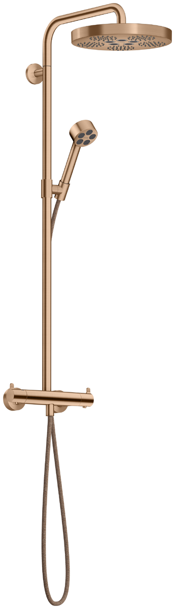 Bild von HANSGROHE AXOR One Showerpipe mit Thermostat und Kopfbrause 280 1jet EcoSmart #48795310 - Brushed Red Gold