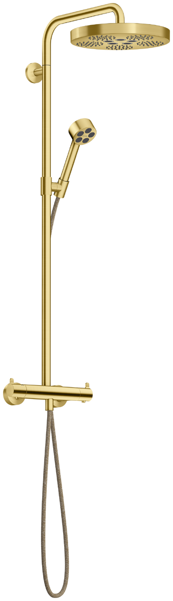 Bild von HANSGROHE AXOR One Showerpipe mit Thermostat und Kopfbrause 280 1jet EcoSmart #48795950 - Brushed Brass