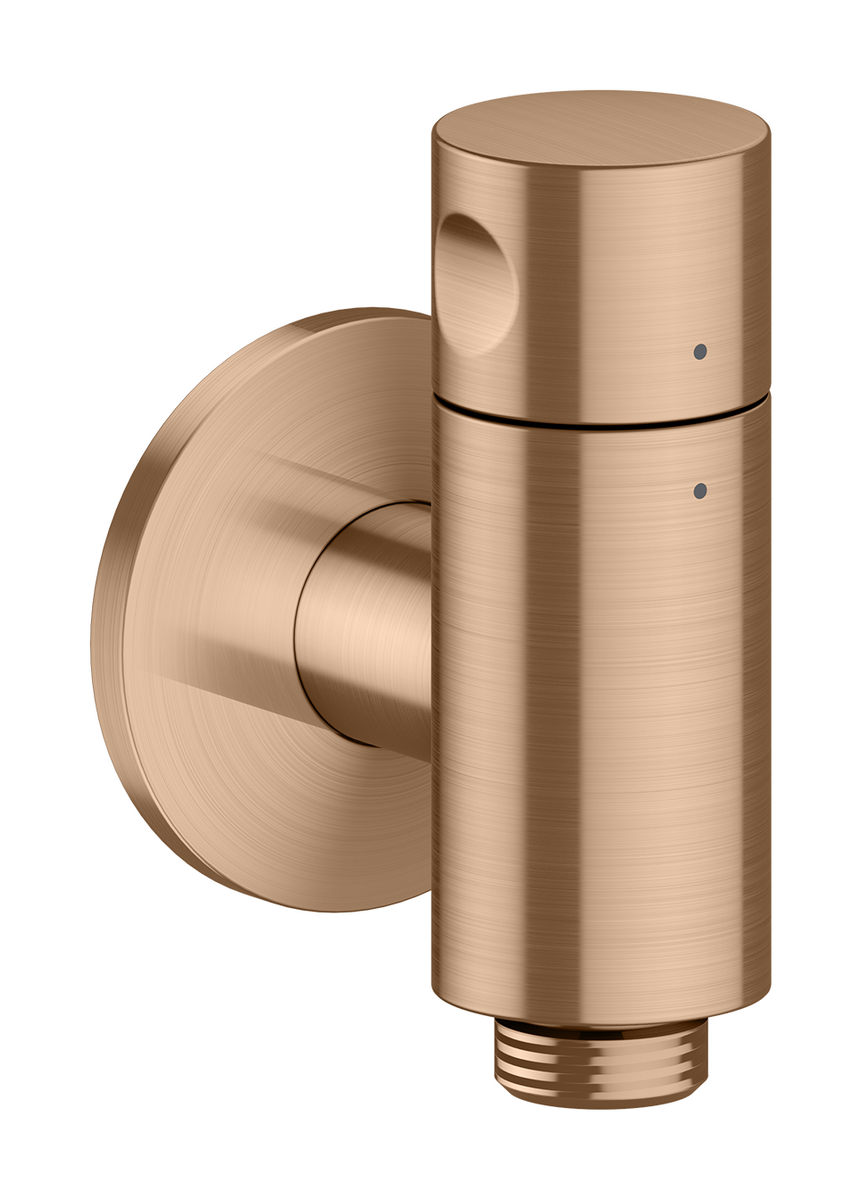 Picture of HANSGROHE AXOR One Wall outlet stop with shut-off valve #48781310 - Brushed Red Gold