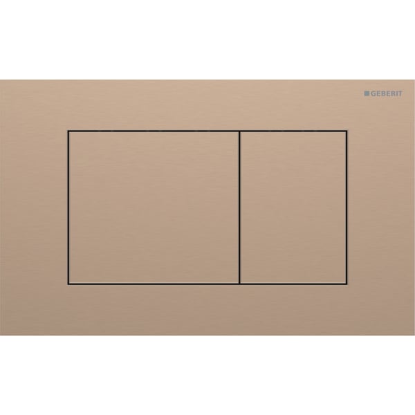 Picture of GEBERIT Sigma40 flush plate for dual flush, square red gold / brushed, easy-to-clean coated #115.629.QB.1