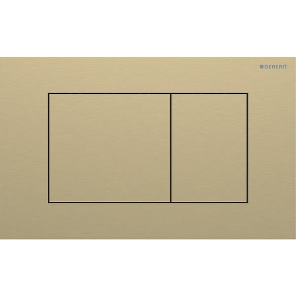 Picture of GEBERIT Sigma40 flush plate for dual flush, square brass-coloured / brushed, easy-to-clean coated #115.629.QF.1