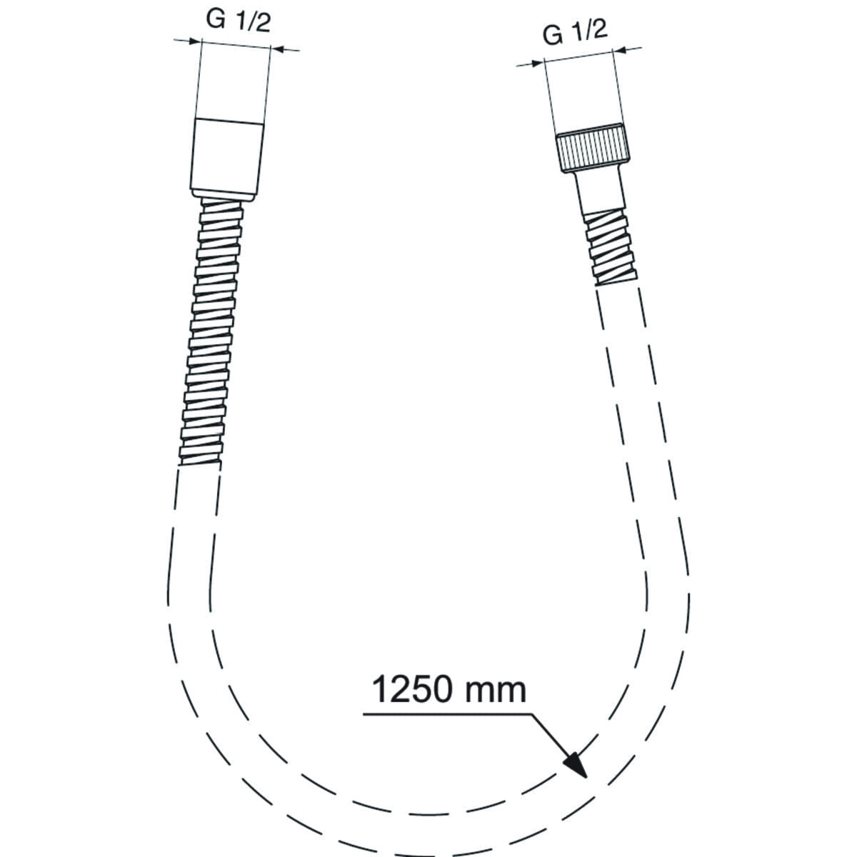 Picture of IDEAL STANDARD Idealrain Metalflex 1.25m shower hose, chrome Chrome BF125AA