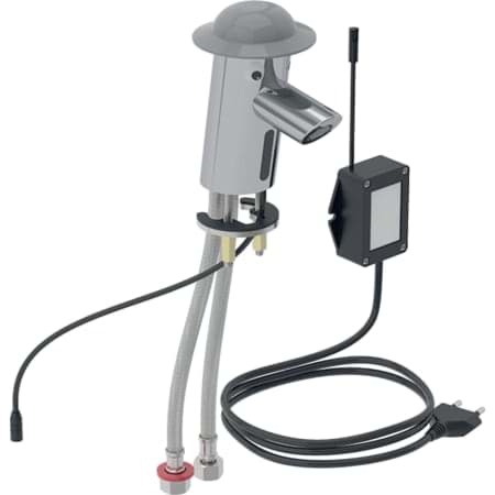Picture of GEBERIT Bambini washbasin tap, mains operated #116.209.21.1 - Hat: dust grey Body: bright chrome-plated