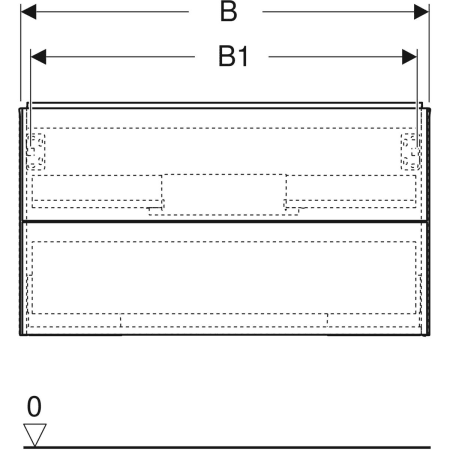 Bild von GEBERIT ONE Unterschrank für Waschtisch, mit zwei Schubladen #505.263.00.8 - schwarz / lackiert matt