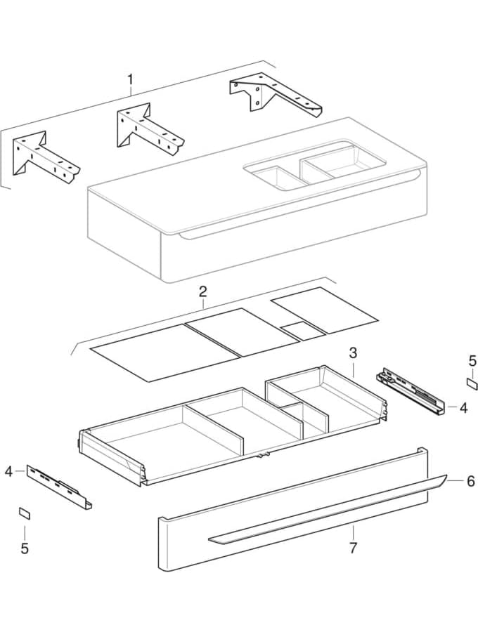 Picture of GEBERIT myDay Unterschrank für Einbauwaschtisch, mit einer Schublade 824161000