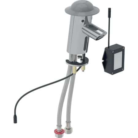 Picture of GEBERIT Bambini basin mixer battery-operated #116.208.21.1 - Hat: dust grey Body: bright chrome-plated