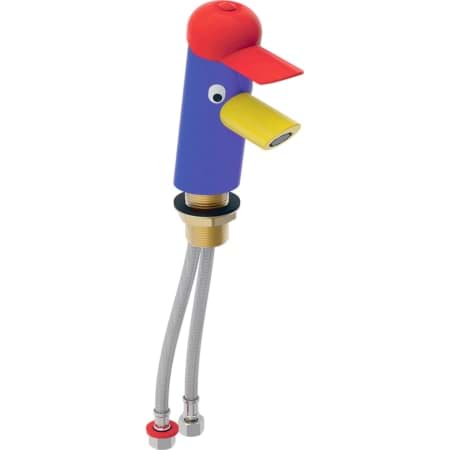 Picture of GEBERIT Bambini washbasin tap, single-lever mixer, multicolour Hat: carmine red Body: ultramarine blue Spout: traffic yellow #571600000