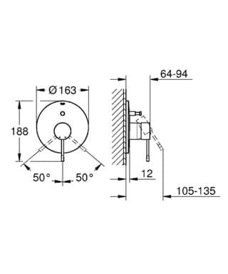 Bild von GROHE Essence Einhand-Wannenbatterie #19285001 - chrom