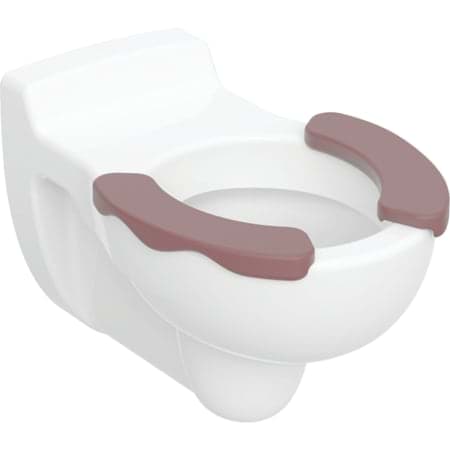 Bild von GEBERIT Bambini Wand-WC für Kinder, Tiefspüler, mit Sitzauflagen #201710000 - WC-Keramik: weiß Sitzauflage: karminrot