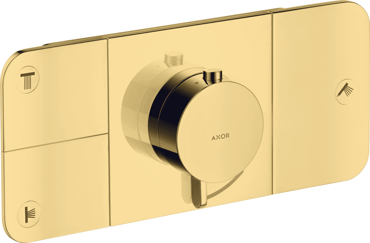 Picture of HANSGROHE AXOR One flush-mounted thermostat module for 3 consumers #45713990 - Polished Gold Optic