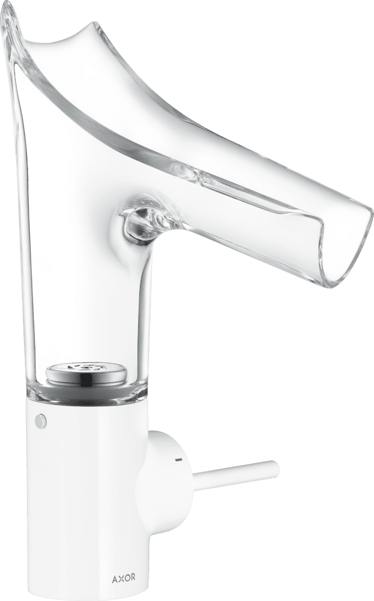 Obrázek HANSGROHE AXOR Starck V Páková umyvadlová baterie 140 se skleněným výtokem a odtokovou soupravou 12112450