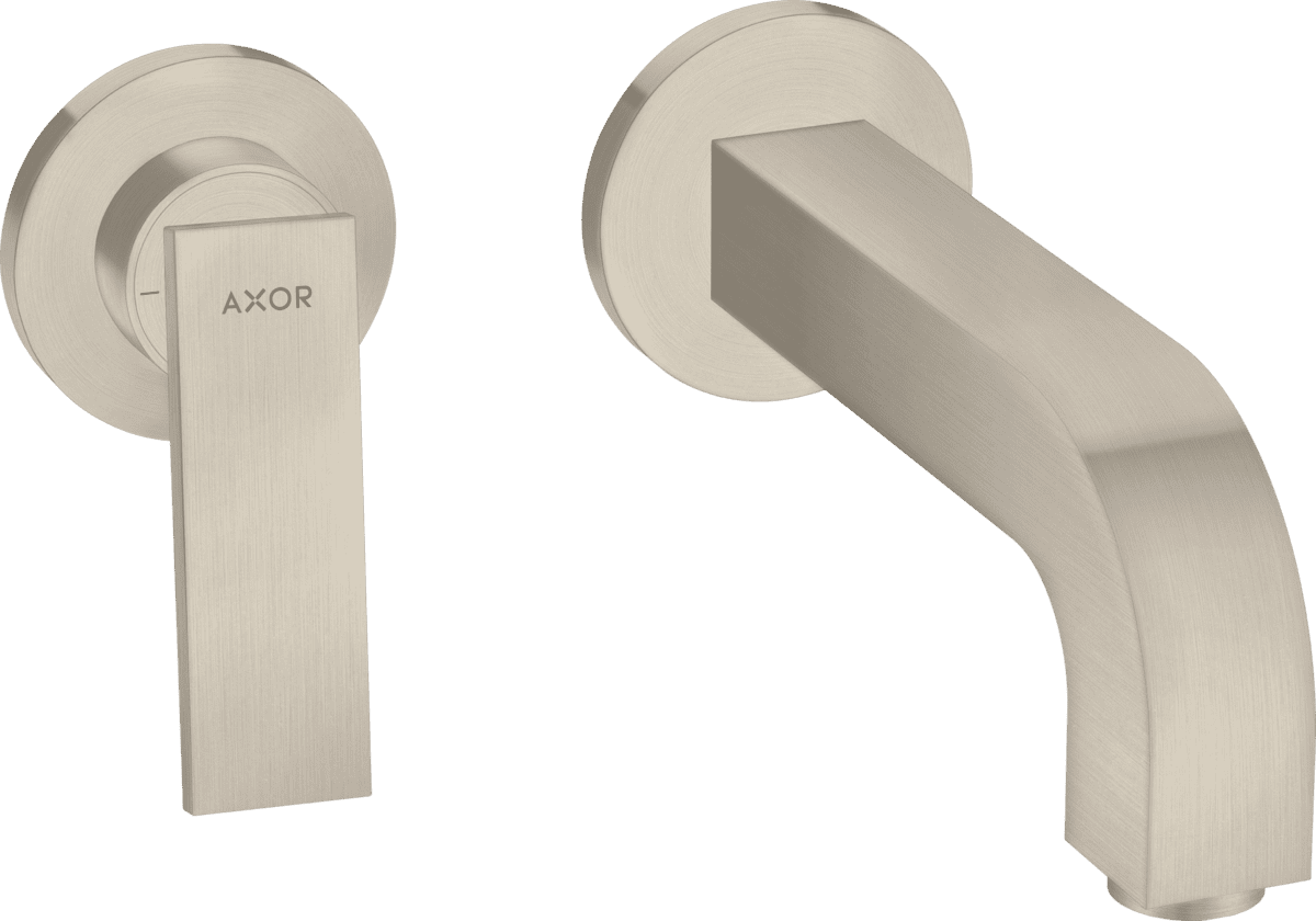 Bild von HANSGROHE AXOR Citterio Einhebel-Waschtischmischer Unterputz für Wandmontage mit Hebelgriff, Auslauf 220 mm und Rosetten #39121820 - Brushed Nickel