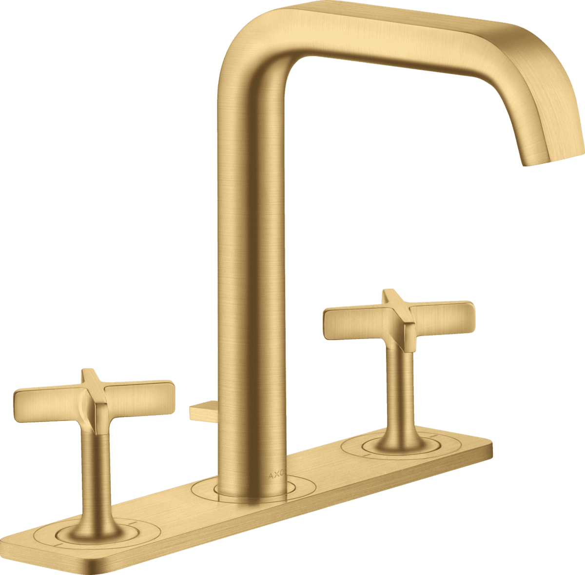 Picture of HANSGROHE AXOR Citterio E 3-hole basin mixer 170 with plate and pop-up waste #36116250 - Brushed Gold Optic