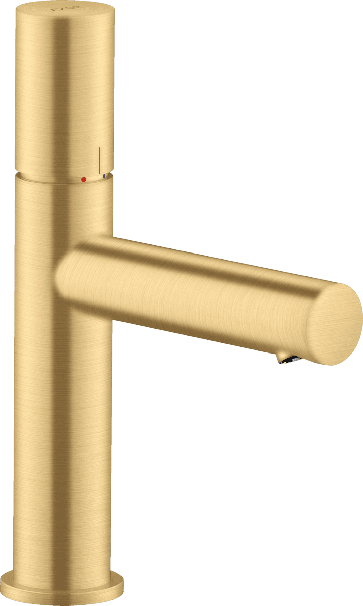Bild von HANSGROHE AXOR Uno Einhebel-Waschtischmischer 110 mit Zerogriff und Ablaufgarnitur #45002250 - Brushed Gold Optic