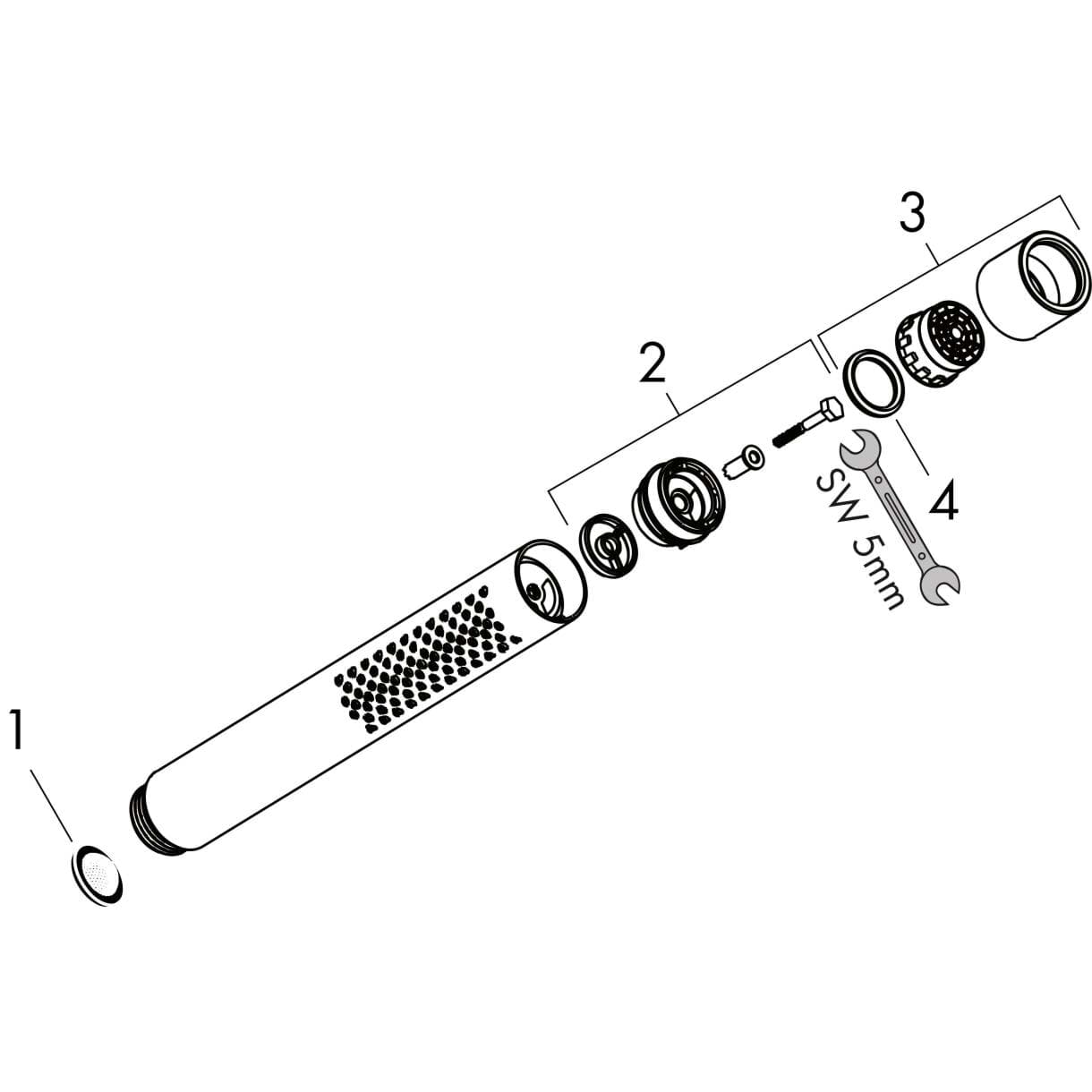 Bild von HANSGROHE AXOR Starck Baton hand shower 2jet Brushed Gold Optic 28532250