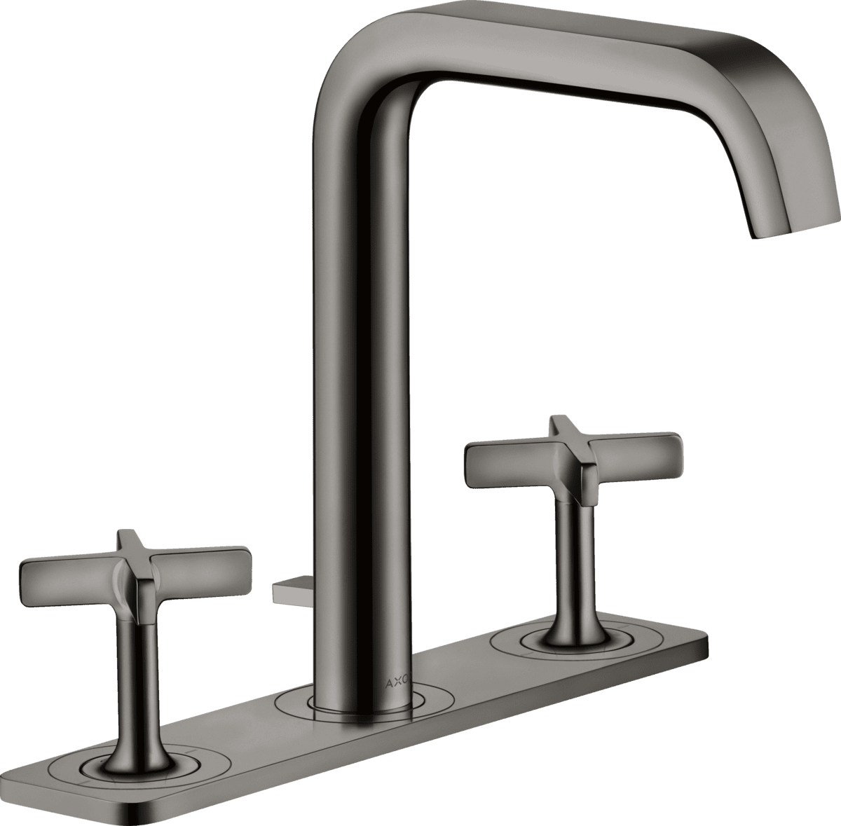 Picture of HANSGROHE AXOR Citterio E 3-hole basin mixer 170 with plate and pop-up waste set #36116330 - Polished Black Chrome