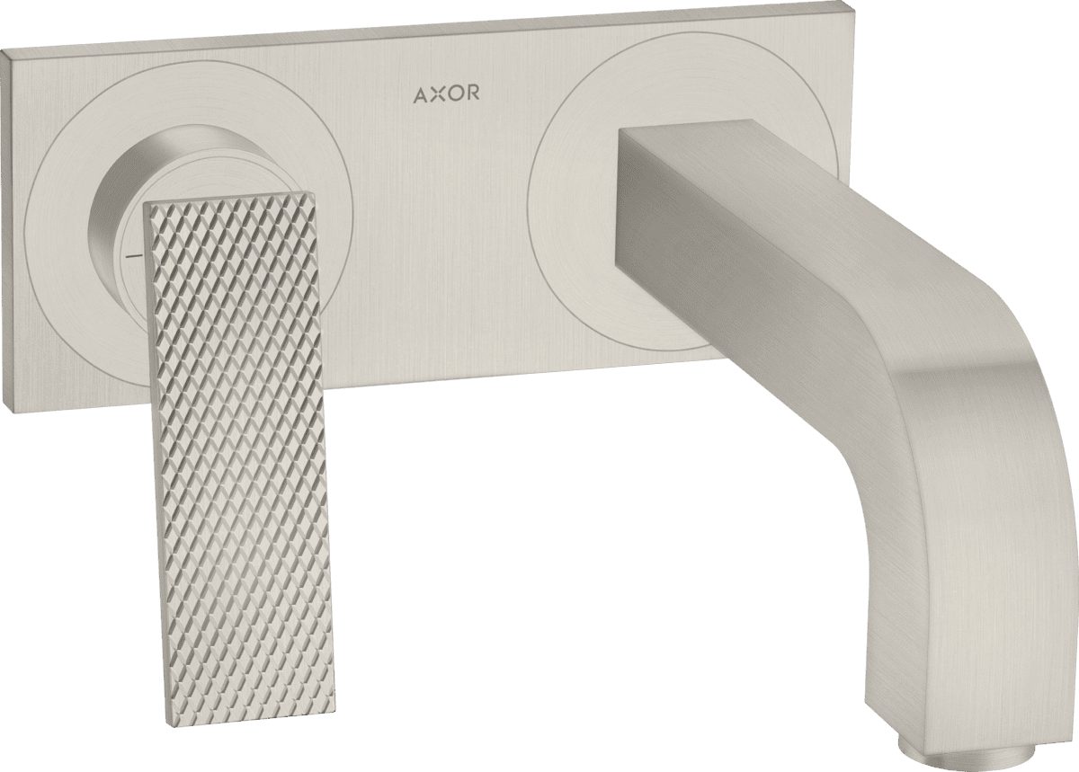 Bild von HANSGROHE AXOR Citterio Einhebel-Waschtischmischer Unterputz für Wandmontage mit Hebelgriff, Auslauf 220 mm und Platte - Rautenschliff #39171800 - Edelstahl Optic