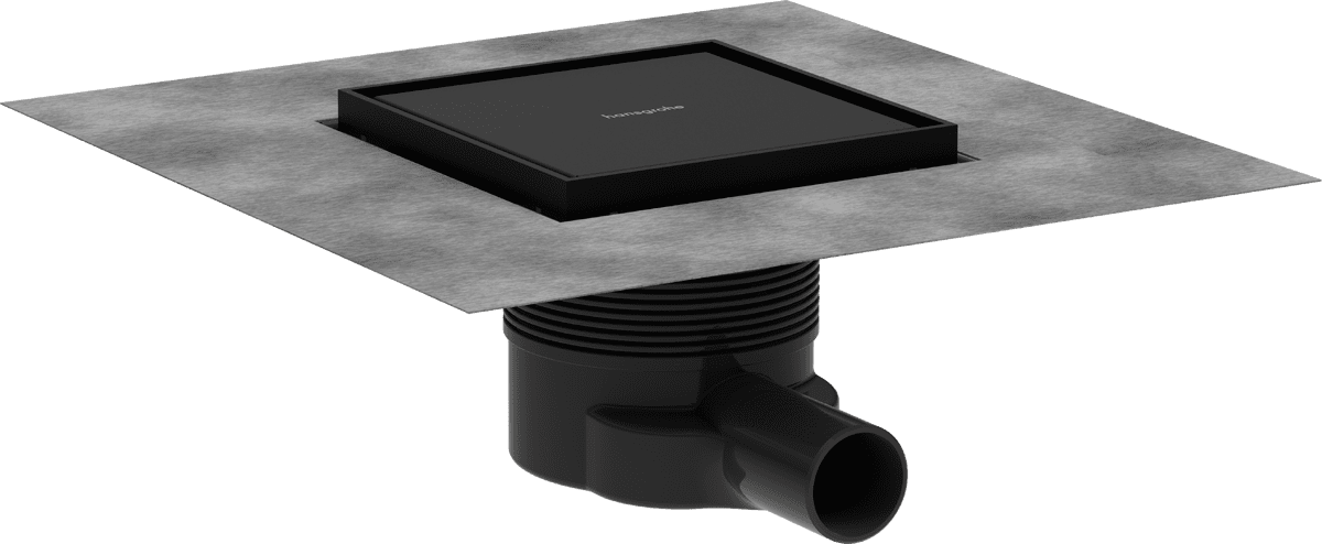 Picture of HANSGROHE RainDrain Brilliance Complete set point drain 150/150 tileable rear cover #56251670 - Matt Black