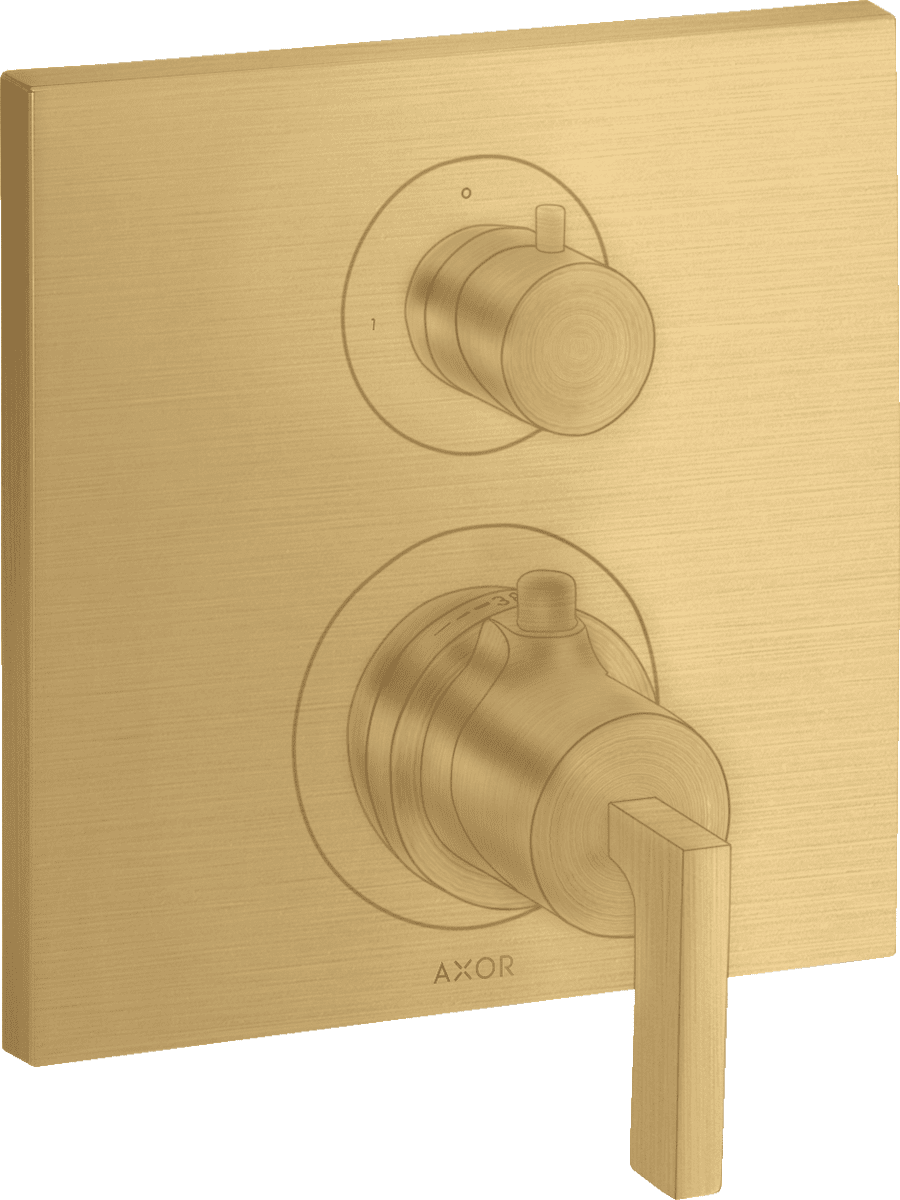 Bild von HANSGROHE AXOR Citterio Thermostat Unterputz mit Ab- und Umstellventil und Hebelgriff Brushed Gold Optic 39720250