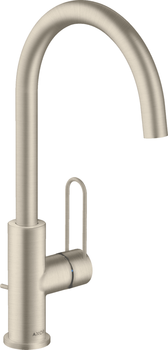 Obrázek HANSGROHE Jednopáková umyvadlová baterie AXOR Uno 240 s pákovou rukojetí a výsuvným odpadem #38036820 - kartáčovaný nikl