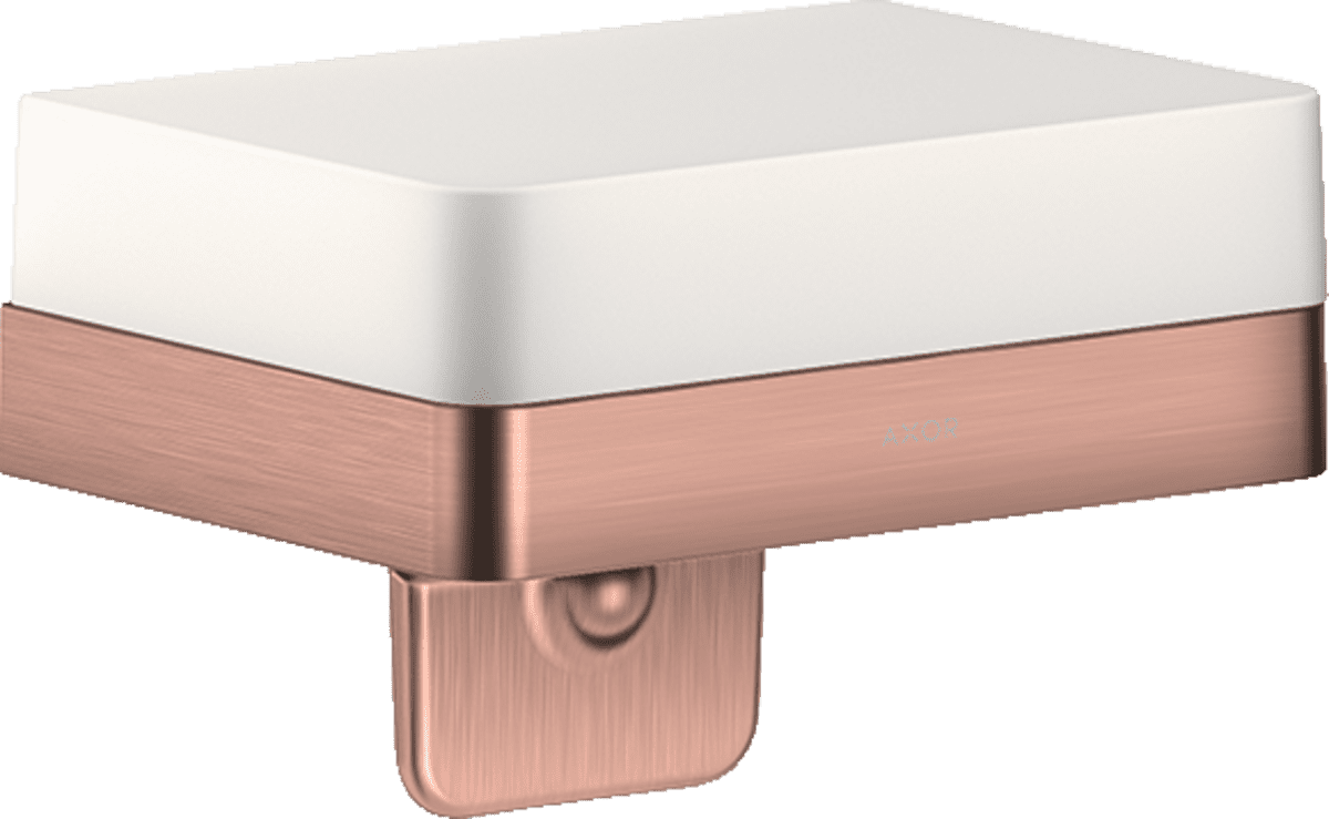 Picture of HANSGROHE AXOR Universal Softsquare Liquid soap dispenser with shelf #42819310 - Brushed Red Gold
